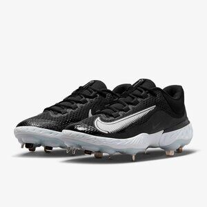 Nike Alpha Huarache Elite 4 Low Mens Metal Baseball Cleats Black White